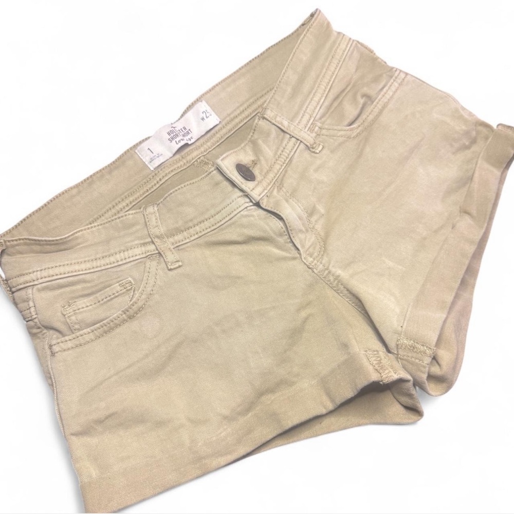 Hollister Khaki Low-Rise Shorts
